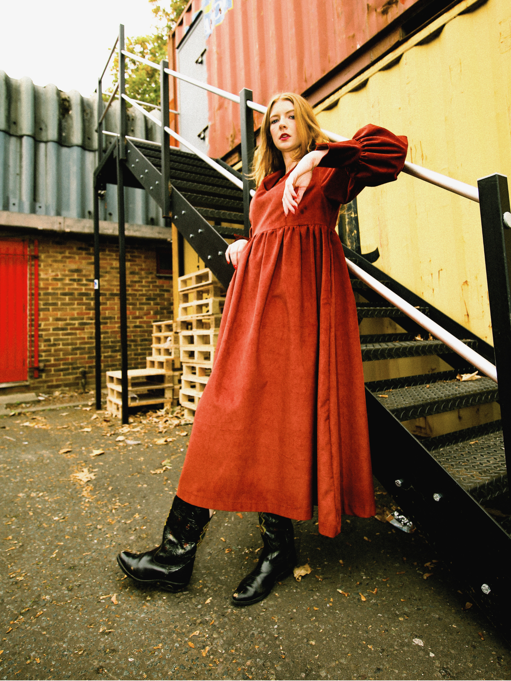 No More Nobody Michelle Oversized Corduroy Maxi Dress with Pockets