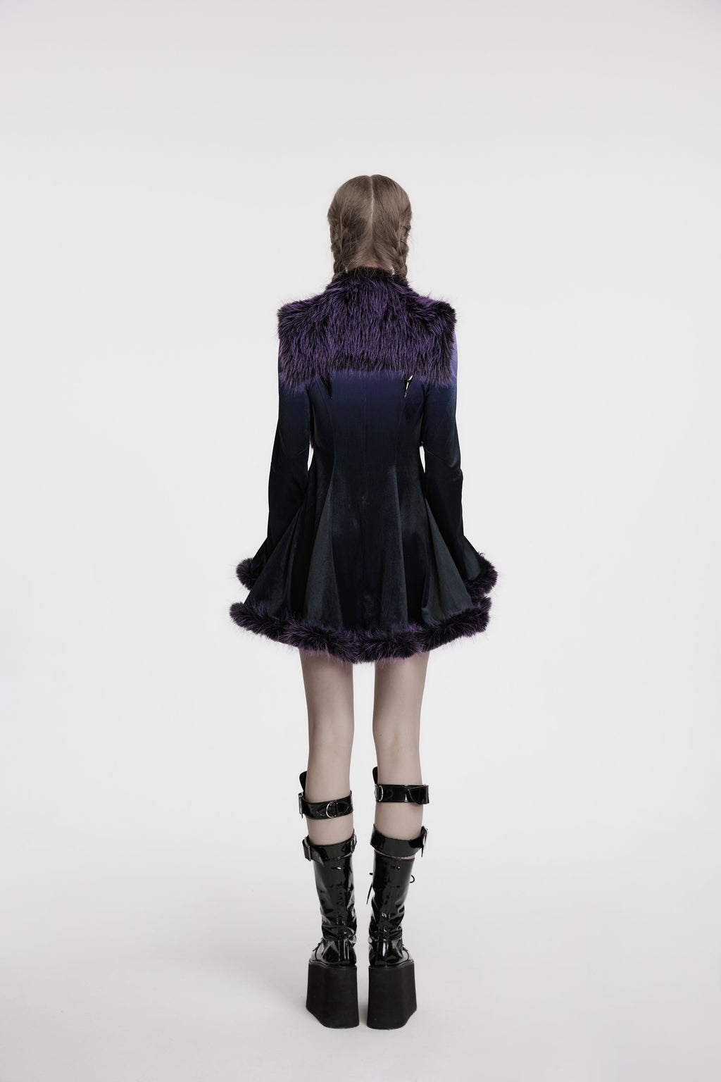 Punk Rave Lilith Gradient Faux Fur Devil Shawl – Violet Gothic Wrap