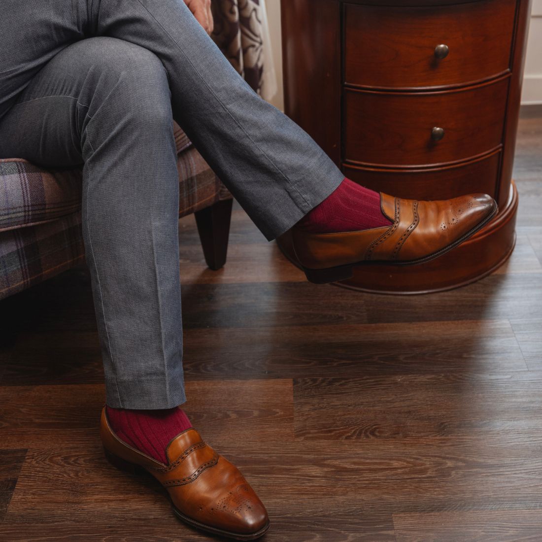 Swole Panda Burgundy Bamboo Socks – Comfort Cuff Diabetic Friendly