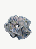 No More Nobody Azaria Blue Floral Organic Cotton Scrunchie - Handmade