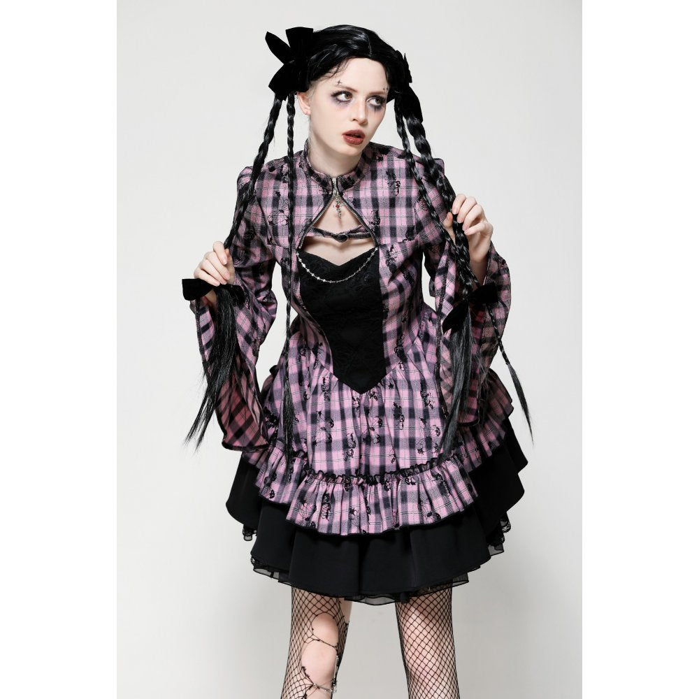 Dark in Love Ellery Pink Butterfly Dress with Bell Sleeves