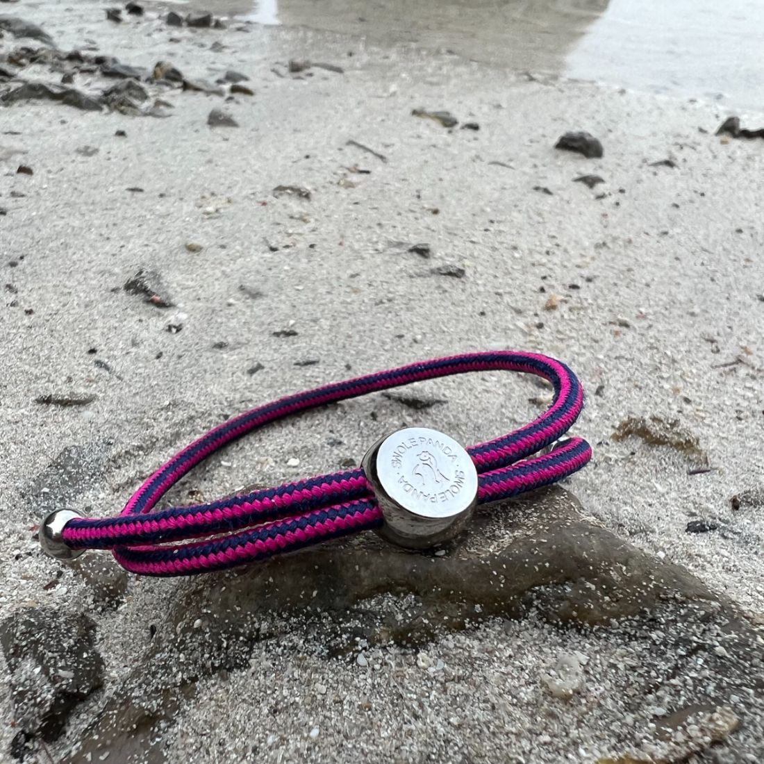 Swole Panda Rich Pink Stripe Rope Bracelet – Recycled Ocean Plastic