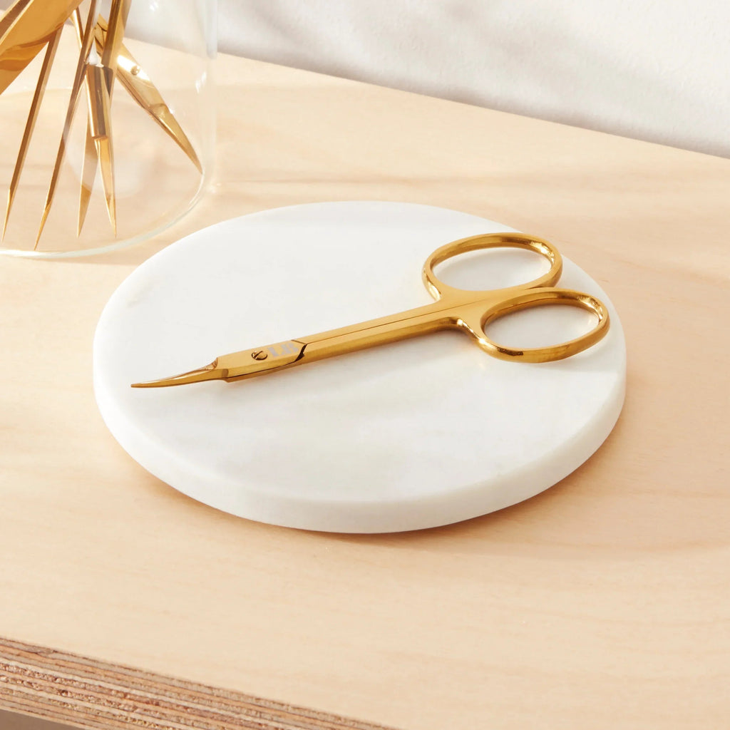 London Brow Gold Curved Brow Scissors | Professional Eyebrow Shaping Tool