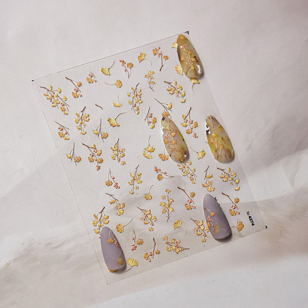 LuLuFun Studio Autumn Leaf 5D Nail Deco Stickers - Ultra-Thin 1 Sheet