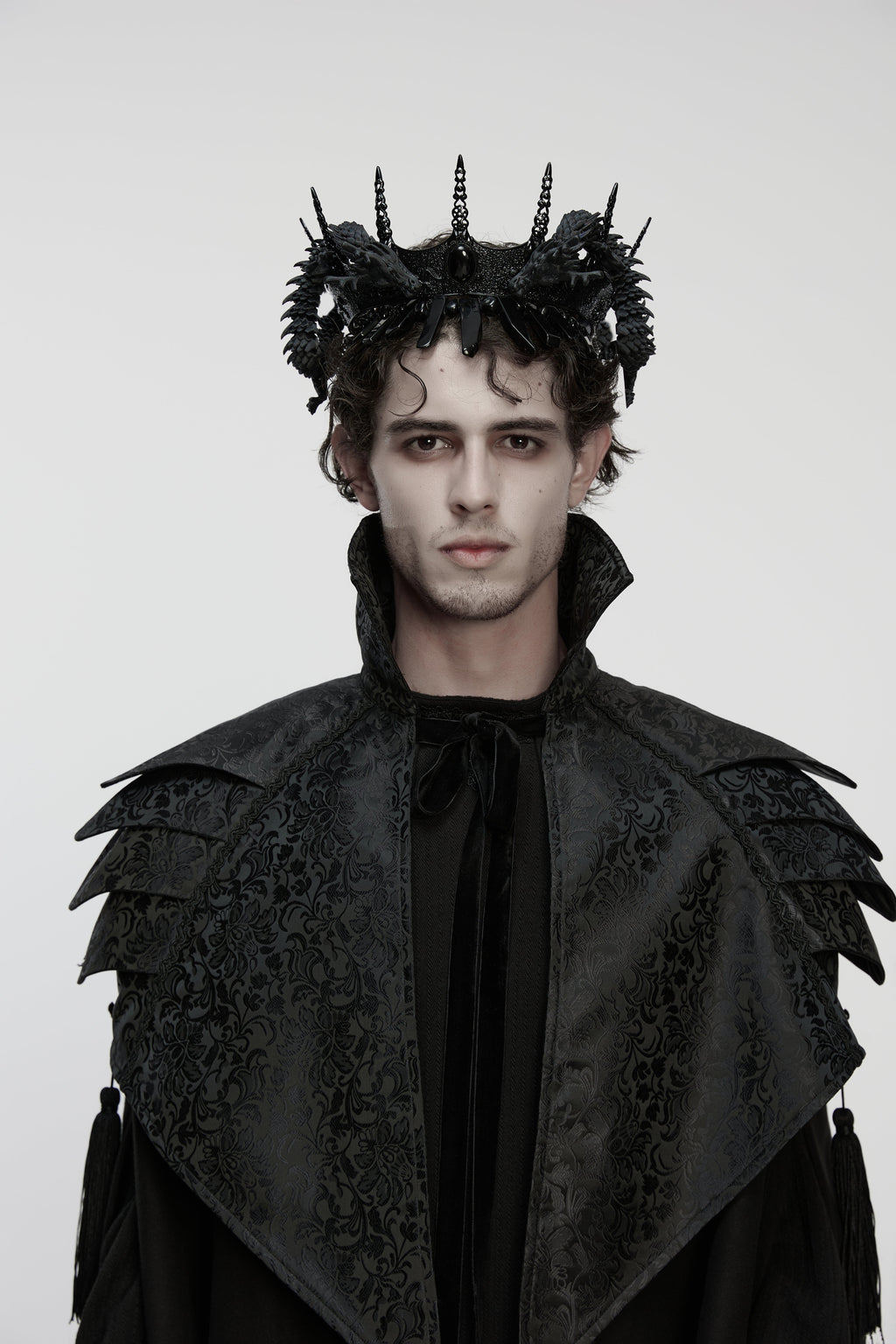 Punk Rave Goth Coiling Dragon Crown | 3D Printed Spiked Headpiece