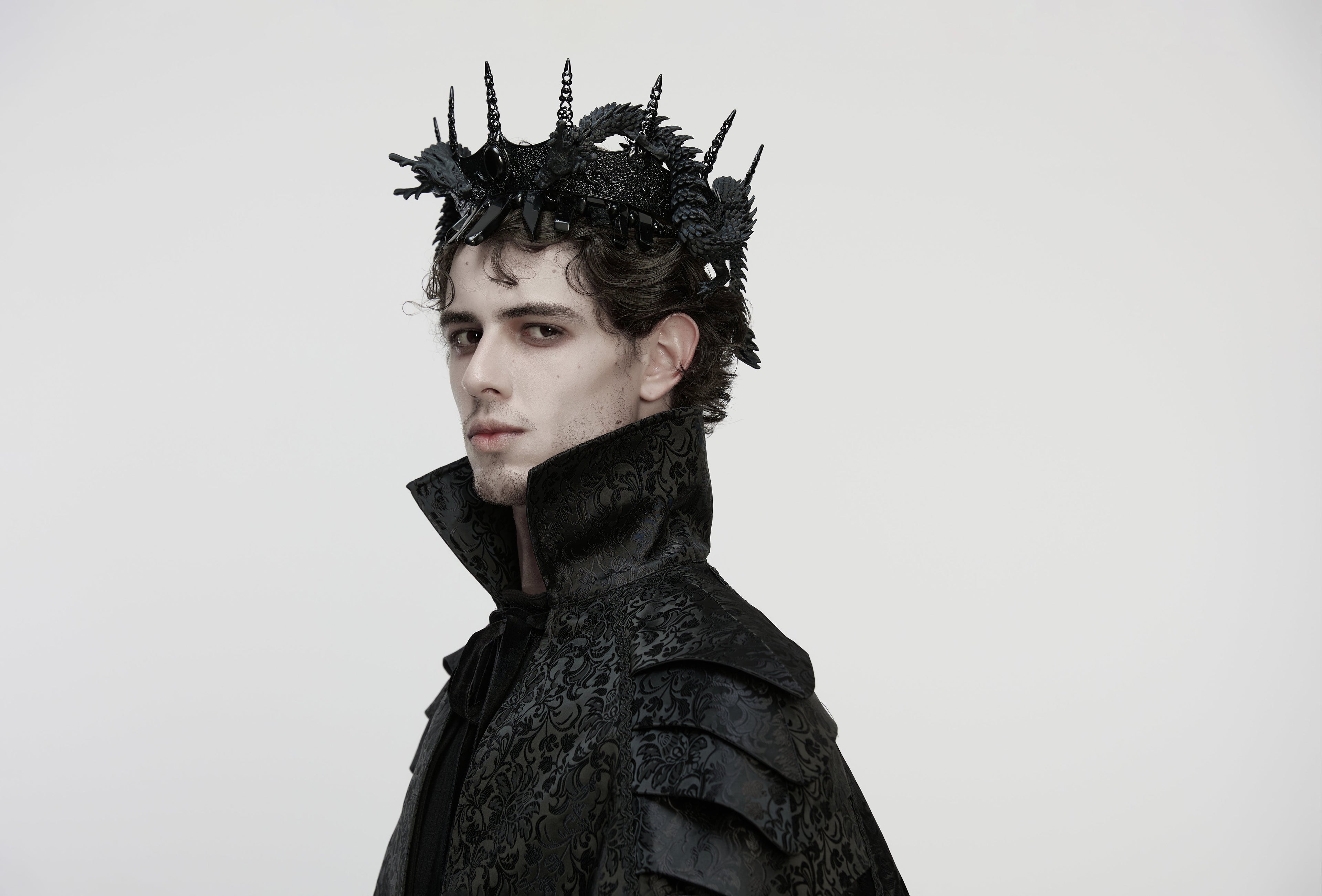 Punk Rave Goth Coiling Dragon Crown | 3D Printed Spiked Headpiece