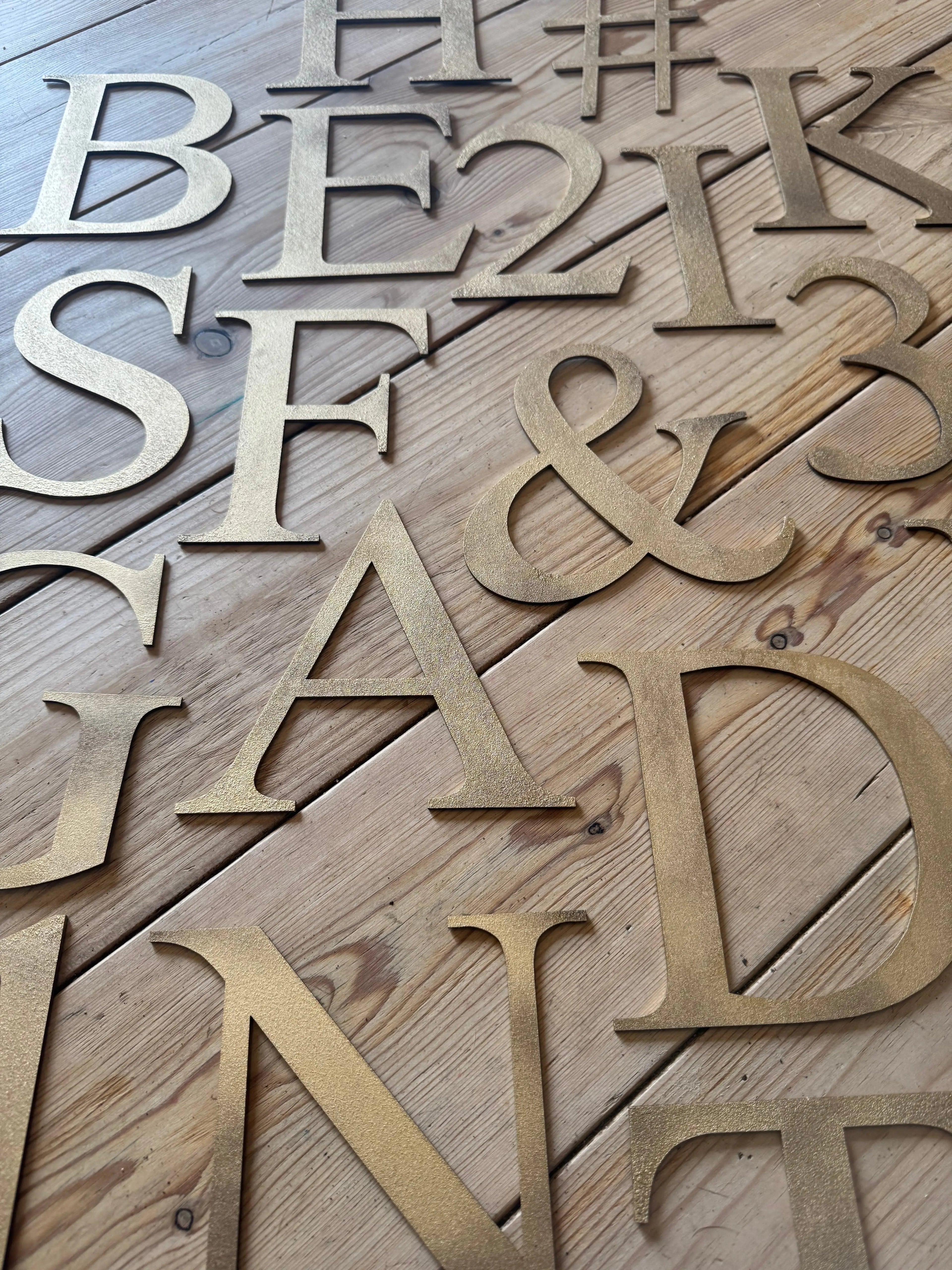 Rustic Distressed Gold Metal Letters | Classic Steel Wall Signage by RWN