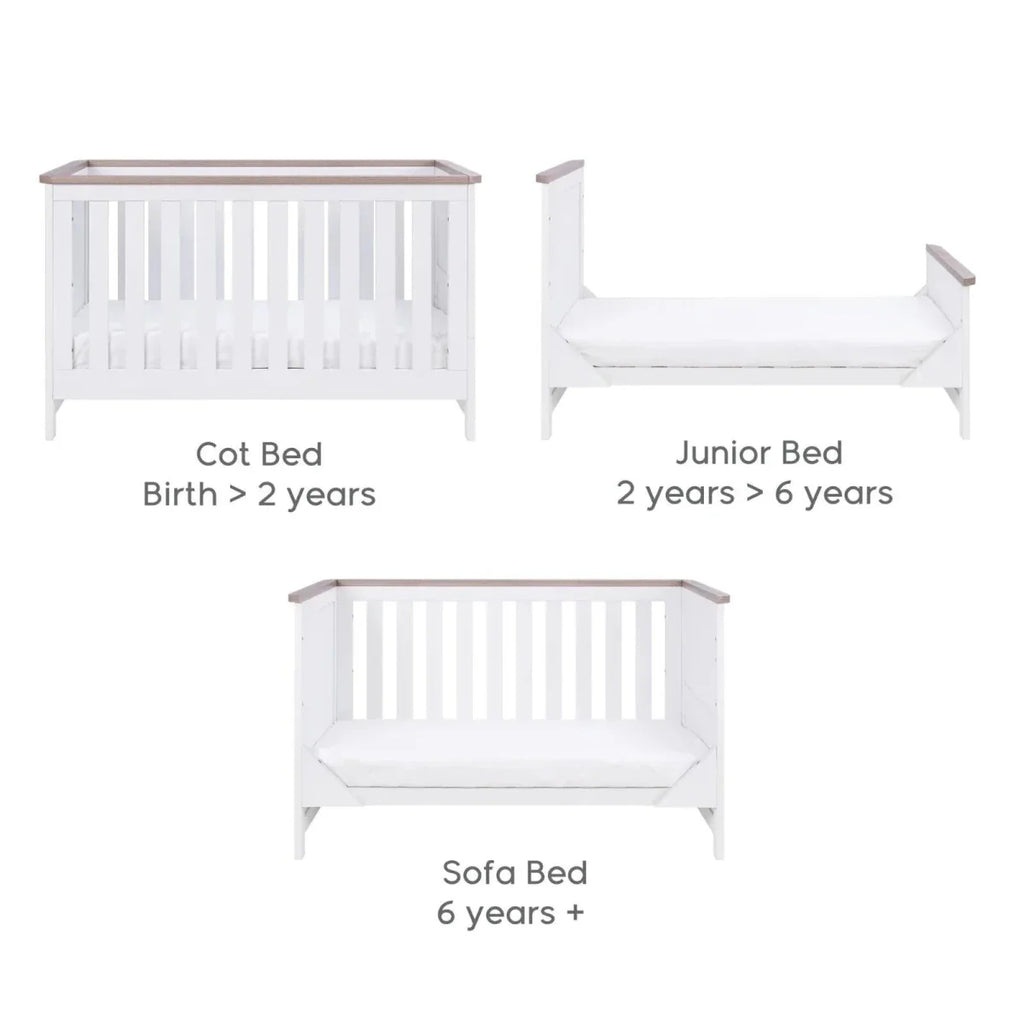 Tutti Bambini Verona Cot Bed - White/Oak