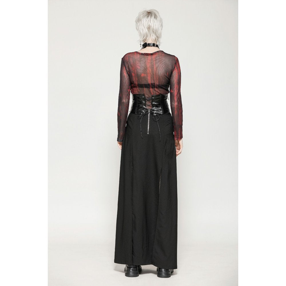 Dark in Lia Punk Love Black Patent Leather Waist Corset with Metal