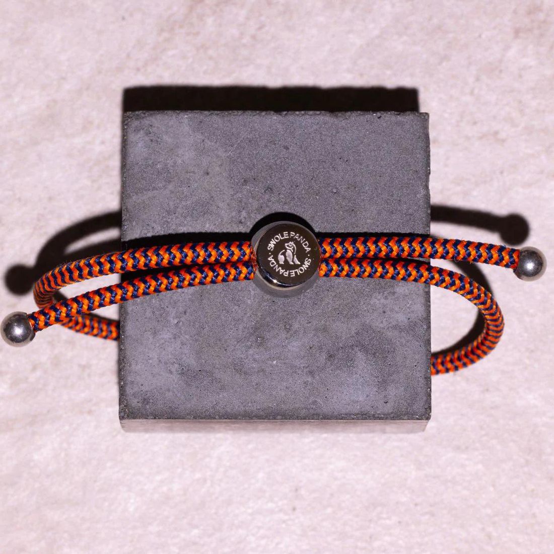 Swole Panda Recycled Rope Bracelet – Blue & Orange Zigzag Unisex