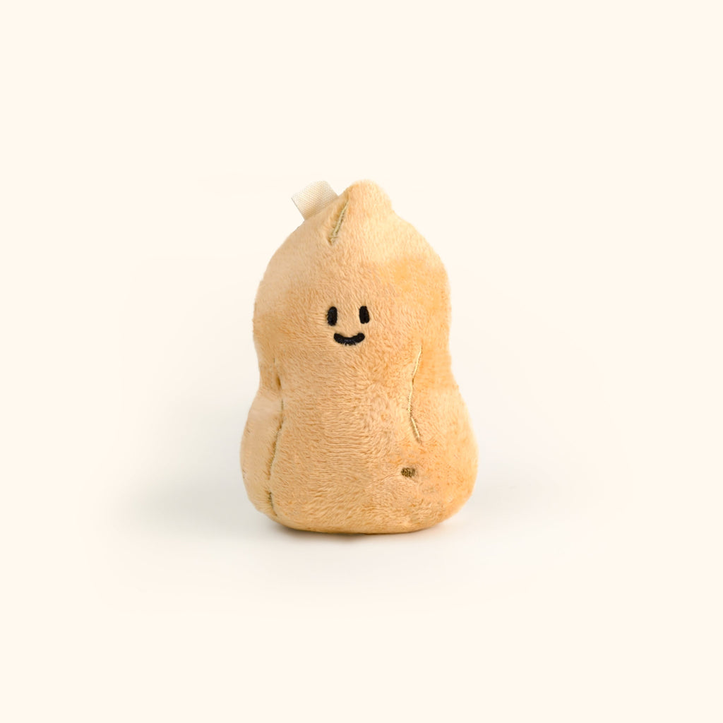 LuLuFun Studio Peanut Plush Bag Charm – Soft Beige Keychain Accessory
