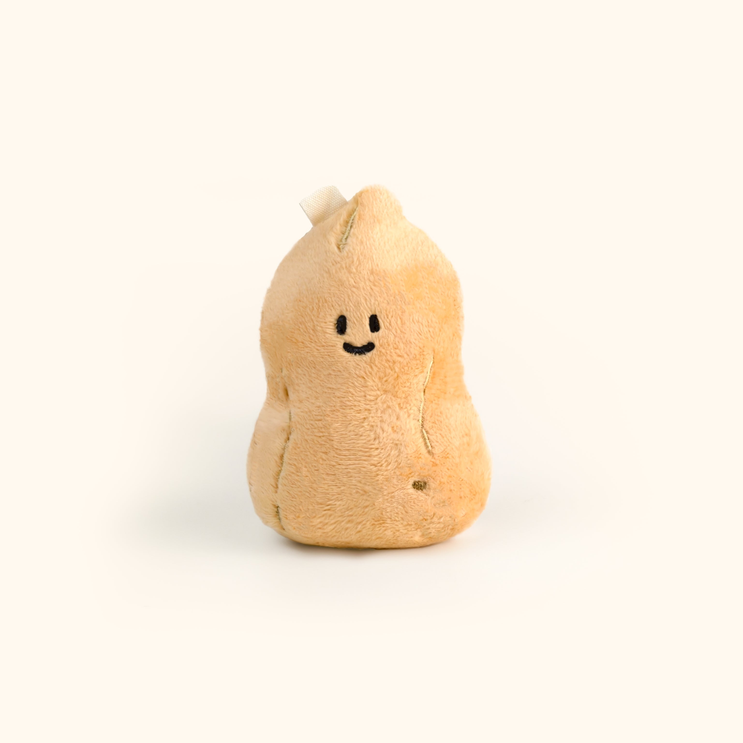LuLuFun Studio Peanut Plush Bag Charm – Soft Beige Keychain Accessory