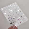 LuLuFun Studio Silver Star Heart 5D Nail Deco Stickers - 1 Sheet