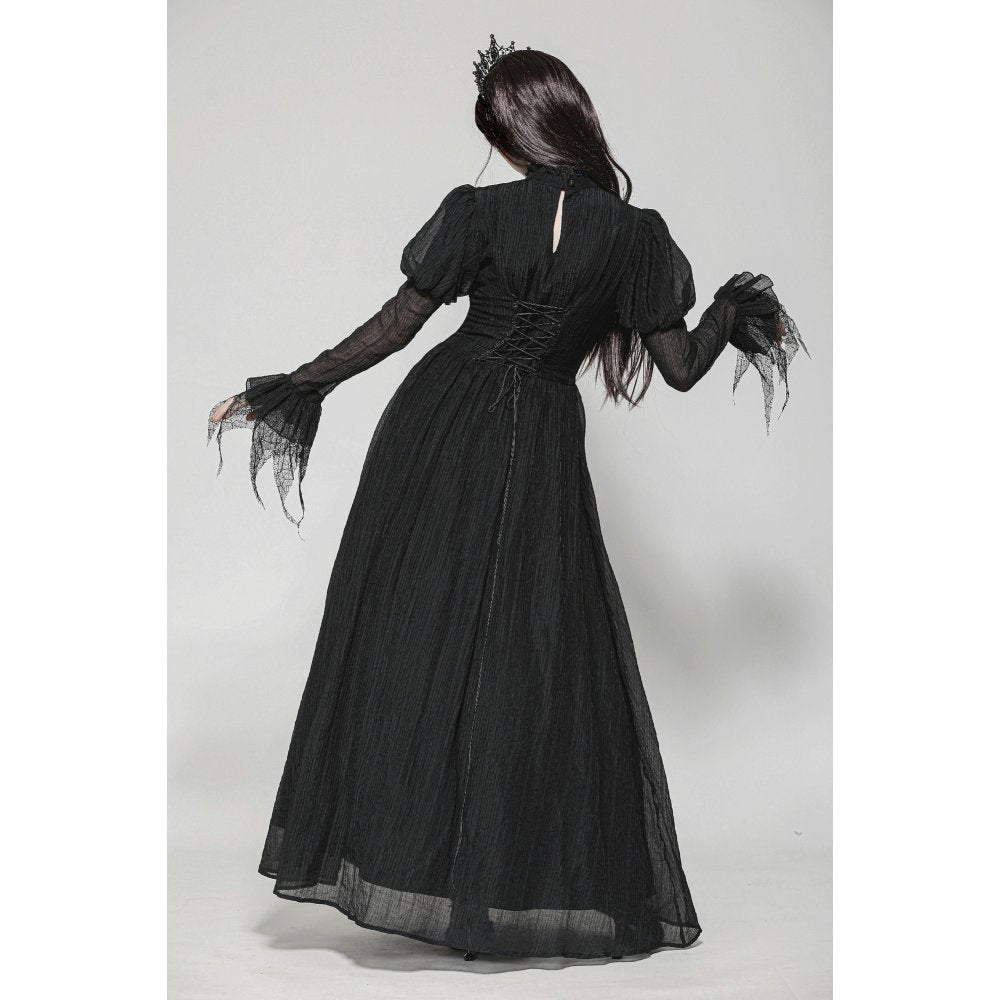 Dark in Love Harlow Gothic Lace Maxi Dress – Victorian Enchantress Style
