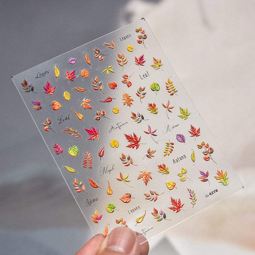 LuLuFun Studio Autumn Leaf 5D Nail Deco Stickers - Ultra-Thin 1 Sheet