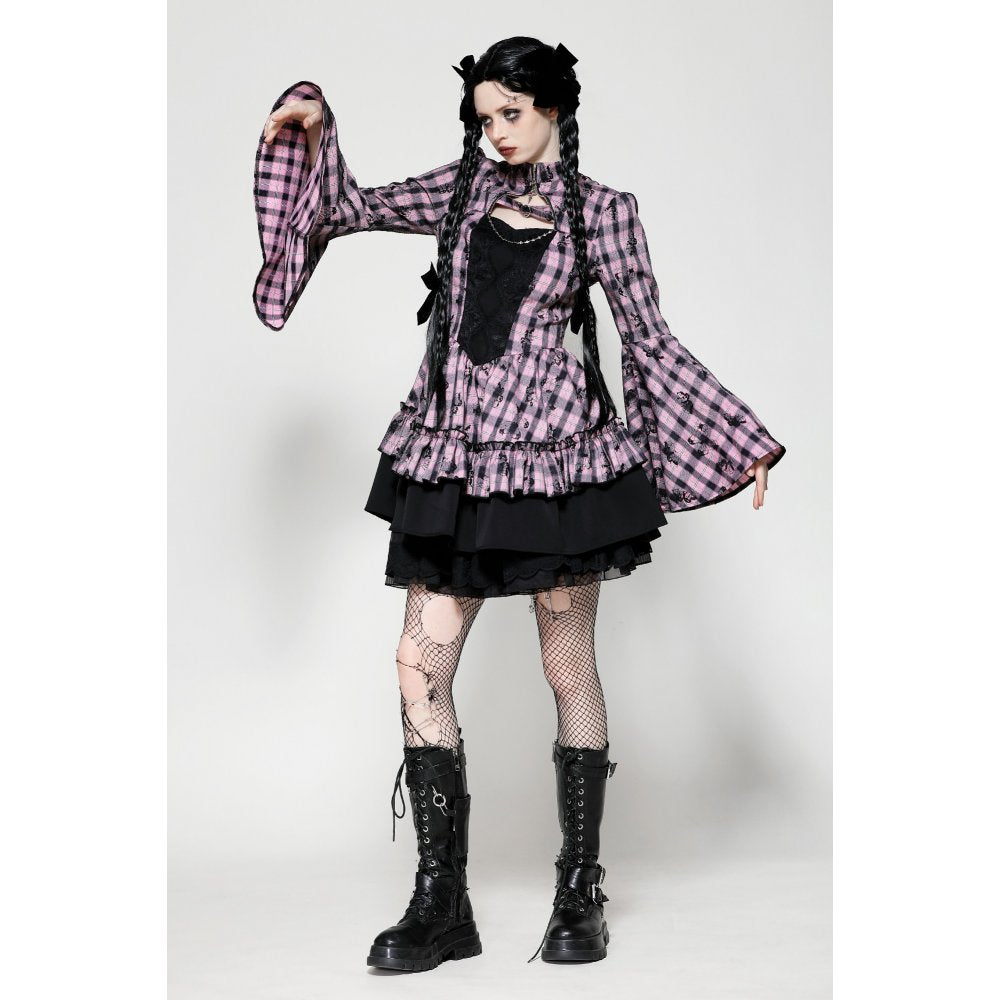Dark in Love Ellery Pink Butterfly Dress with Bell Sleeves