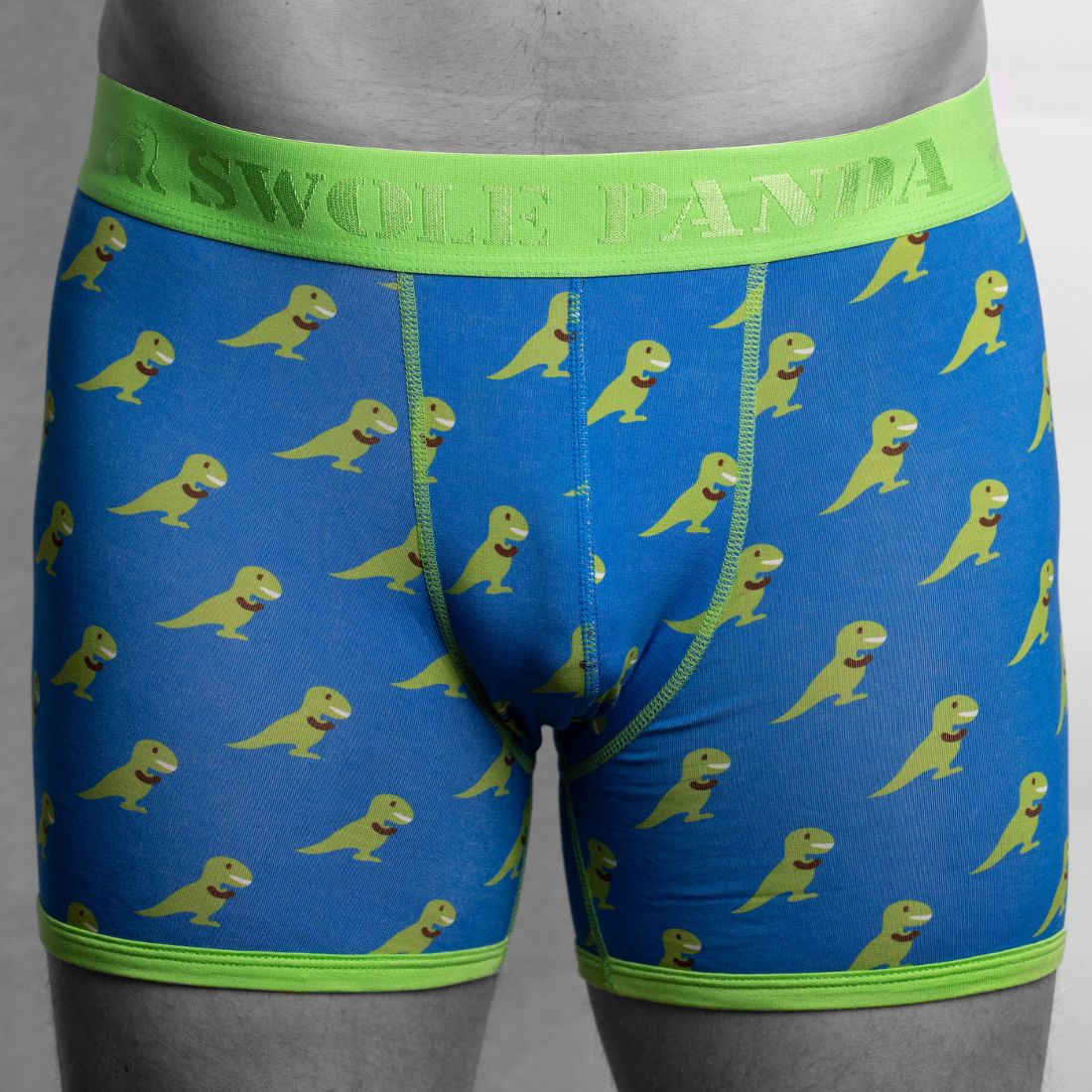Swole Panda Bamboo Boxers – T-Rex Print Breathable Men's Underwear