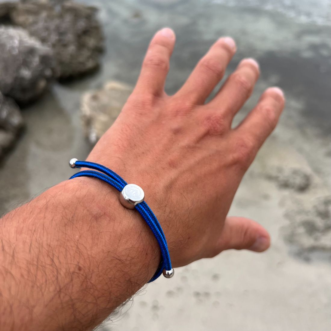 Swole Panda Navy Stripe Rope Bracelet | Recycled Ocean Plastic Jewelry