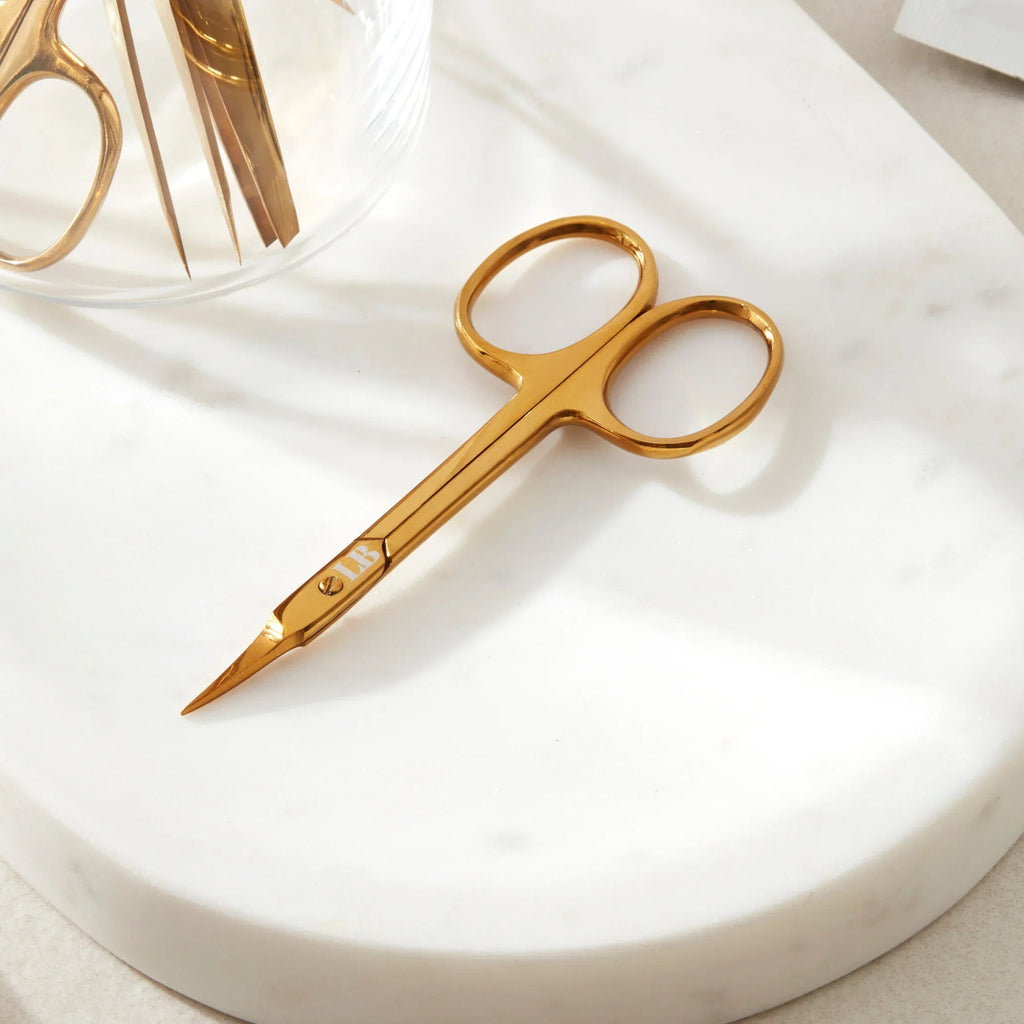 London Brow Gold Curved Brow Scissors | Professional Eyebrow Shaping Tool