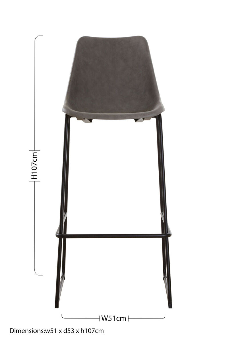 Orsina Dalston Ash Bar Chair – Modern Wood Stool with Angled Legs