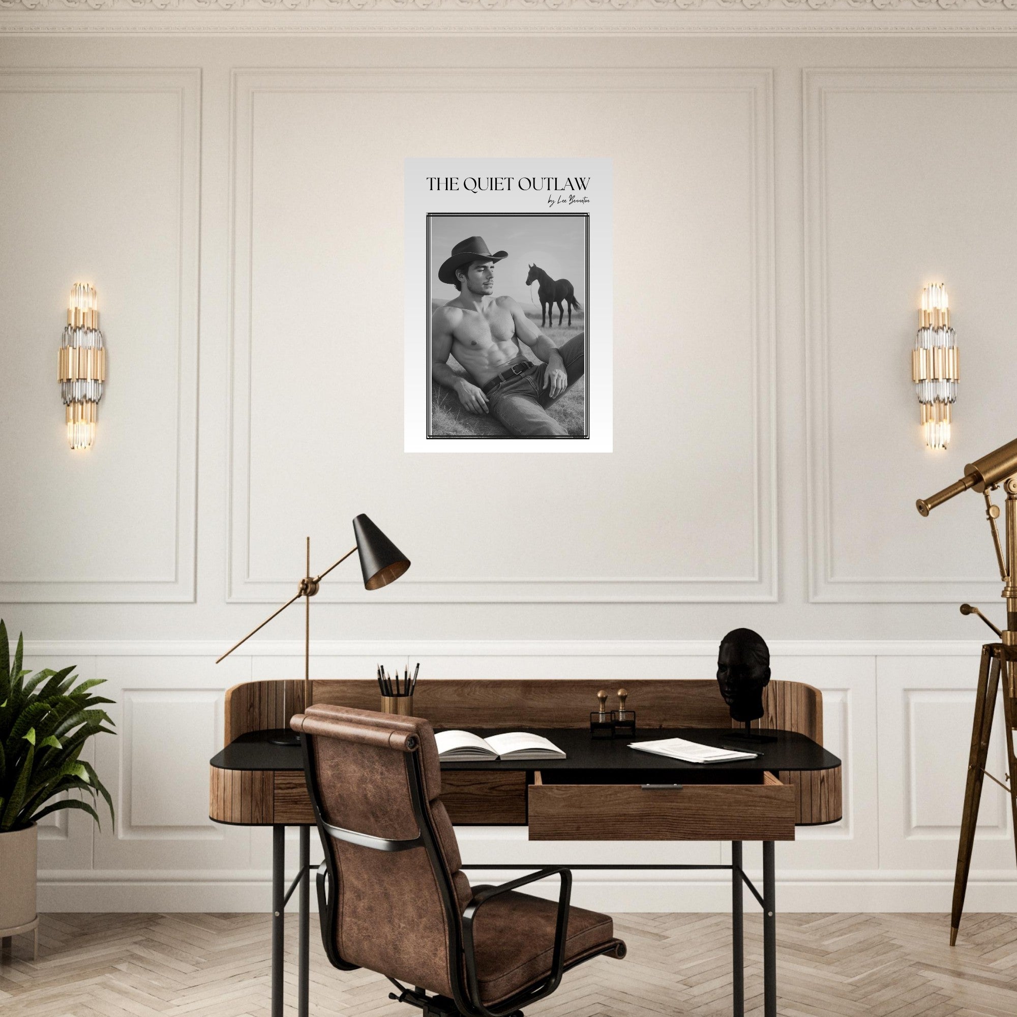 The Quiet Outlaw. Retro Cowboy Poster | 80s Western Wall Art for Home Decor