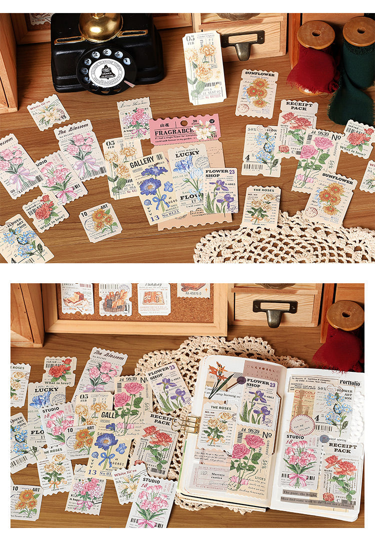 LuLuFun Studio Life Poem Aesthetic Paper Stickers for Journaling, 30pc