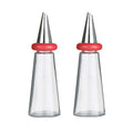 Orsina Red Oil and Vinegar Set – Glass Condiment Bottles with Pourers