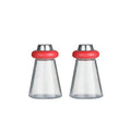 Orsina Red Salt and Pepper Shakers – Glass and Stainless Steel Set