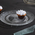 Orsina Molly Clear Glass Cake Plate and Slice | Patterned Dessert Set