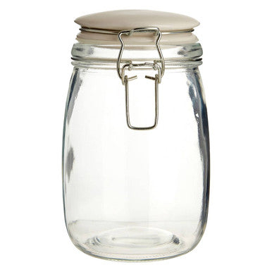Orsina Country Cottage Glass Jars with Willow Basket - Set of 3