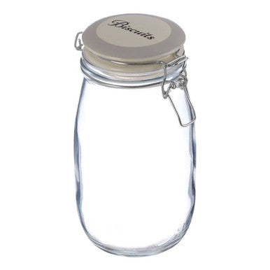 Orsina Diego Glass Biscuit Jar 1500ml – Airtight Storage with Ceramic Lid