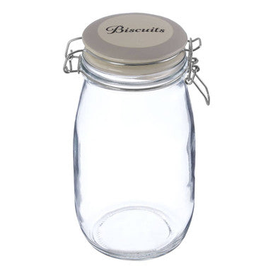 Orsina Diego Glass Biscuit Jar 1500ml – Airtight Storage with Ceramic Lid