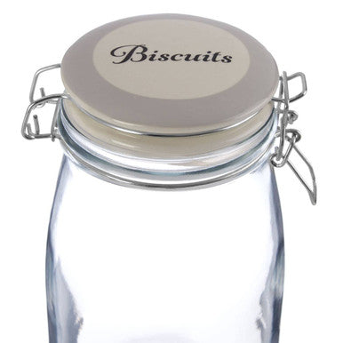 Orsina Diego Glass Biscuit Jar 1500ml – Airtight Storage with Ceramic Lid