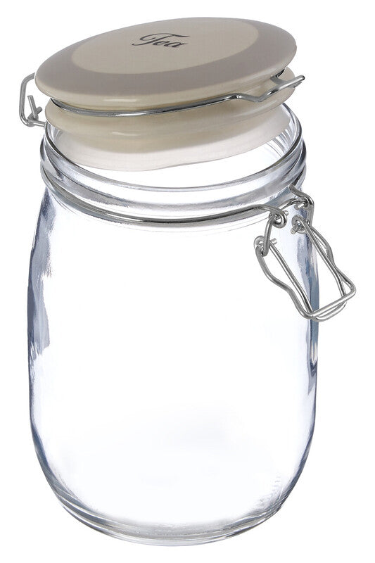 Orsina Diego Tea Glass Storage Jar – 1000ml Airtight Ceramic Lid