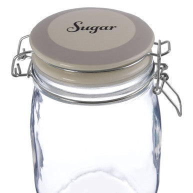 Orsina Diego Sugar Glass Storage Jar with Ceramic Lid - 1000ml
