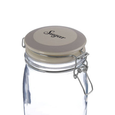 Orsina Diego Sugar Glass Storage Jar with Ceramic Lid - 1000ml