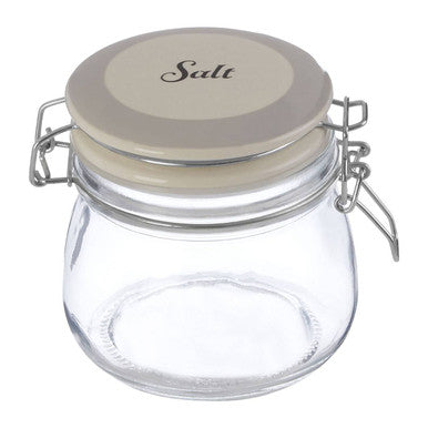 Orsina Salt Glass Storage Jar 500ml – Airtight Ceramic Lid & Clip Lock