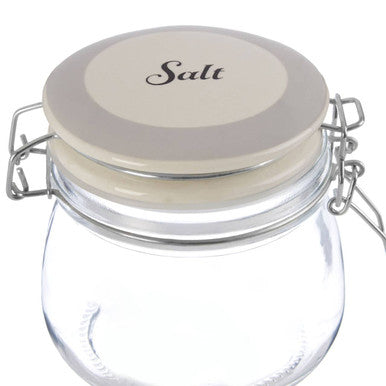 Orsina Salt Glass Storage Jar 500ml – Airtight Ceramic Lid & Clip Lock