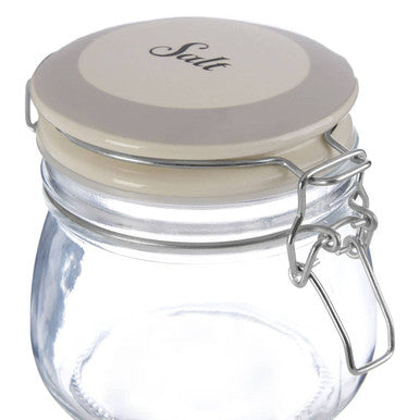 Orsina Salt Glass Storage Jar 500ml – Airtight Ceramic Lid & Clip Lock