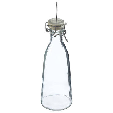 Orsina Diego Glass Water Bottle – 1000ml Clear Carafe with Clip-Top Lid