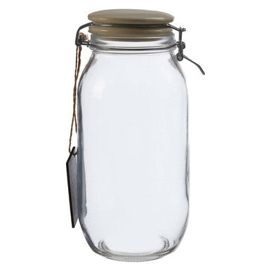 Orsina Grocer Glass Storage Jar – 2000ml Airtight Kitchen Canister