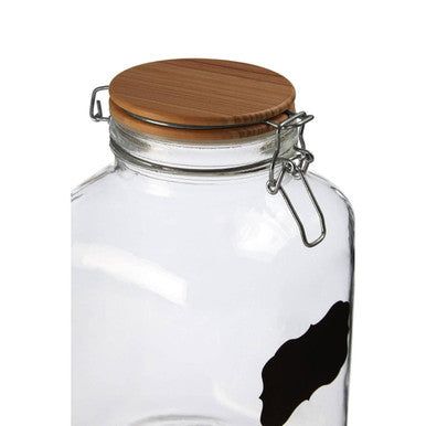Orsina Glass Storage Jar with Wooden Lid & Chalkboard Label – 3000ml