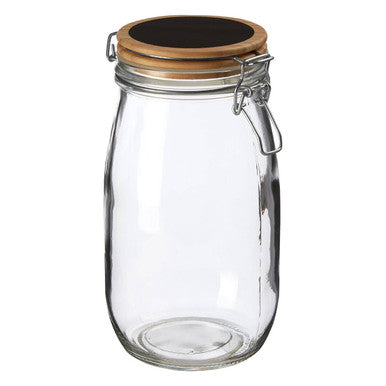 Orsina Appert Glass Storage Jar with Airtight Pine Lid - 1500 ml