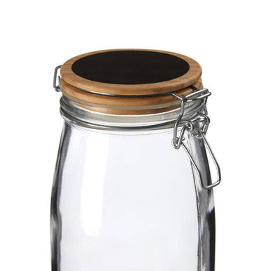 Orsina Appert Glass Storage Jar with Airtight Pine Lid - 1500 ml