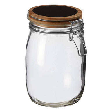Orsina Appert Medium Glass Storage Jar with Airtight Pine Wood Lid