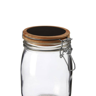 Orsina Appert Medium Glass Storage Jar with Airtight Pine Wood Lid