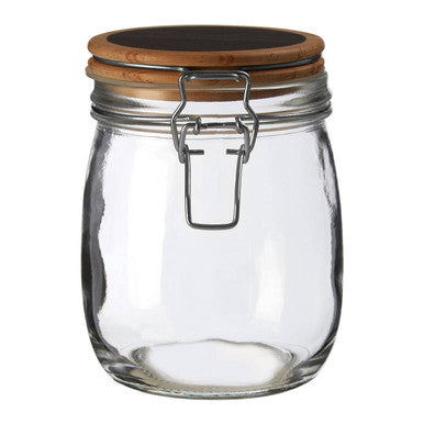 Orsina Appert Glass Storage Jar with Airtight Wooden Lid - 750ml