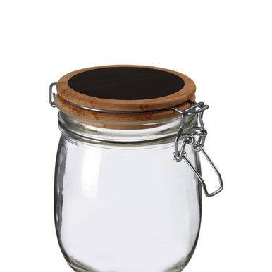 Orsina Appert Glass Storage Jar with Airtight Wooden Lid - 750ml
