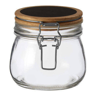 Orsina Appert Glass Storage Jar with Airtight Pine Wood Lid - 500ml