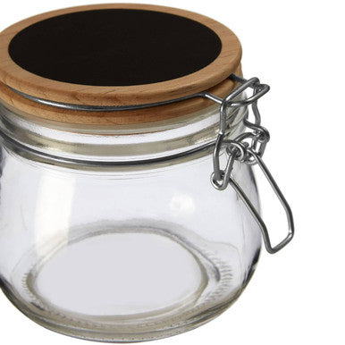 Orsina Appert Glass Storage Jar with Airtight Pine Wood Lid - 500ml
